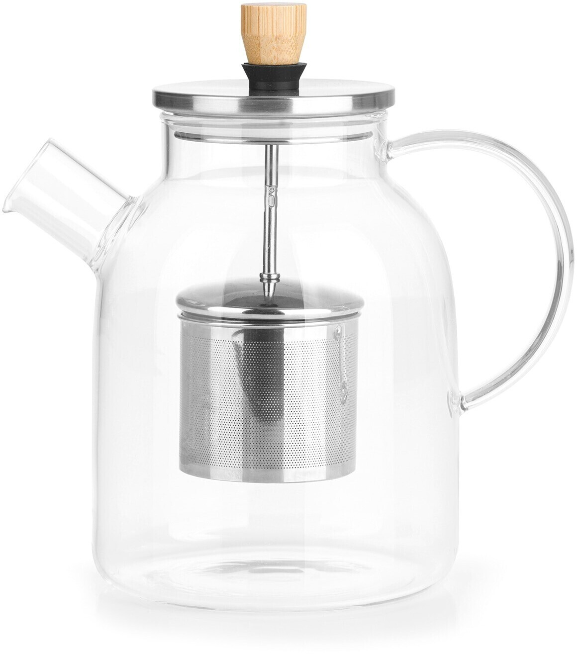 قوری شیشه ای بیم آلمان - مدل Beem Glaskanne ظرفیت 1 لیتر - با صافی فلزی و طراحی شفاف